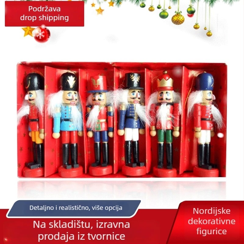 Drveni Nutcracker vojnik figurica, završni sprej premaz, marka Harfan Qi, kategorija: Likovi, Božić