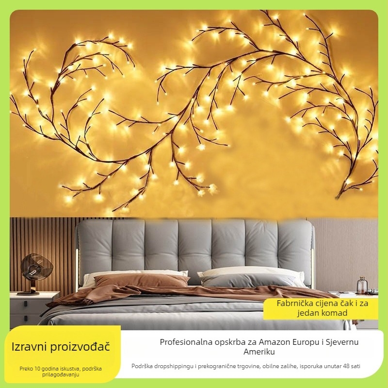 LED lanac svjetala s granama za spavaću sobu - viseće svjetiljke, PVC kućište, 220V, IP44 (Stil: Grane)