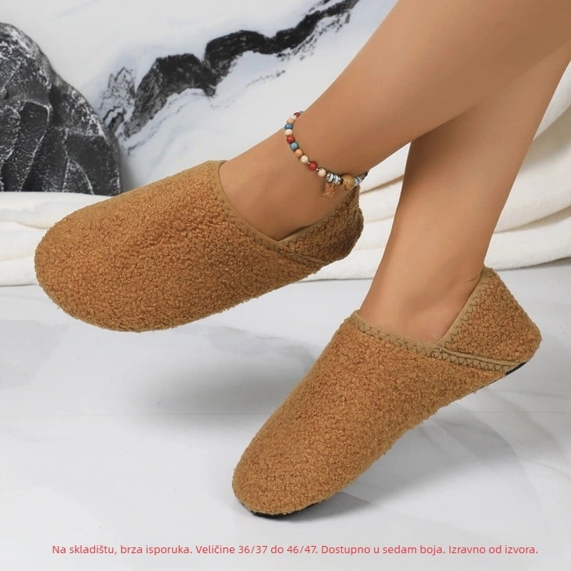 Zimske unisex papuče s velurom, slip-on s gumom