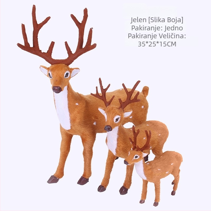 Božićni ukras – mini slatki sika jelen za vitrinu, Materijal: Drugo; IP: Ne; Primjenjivo za Božić