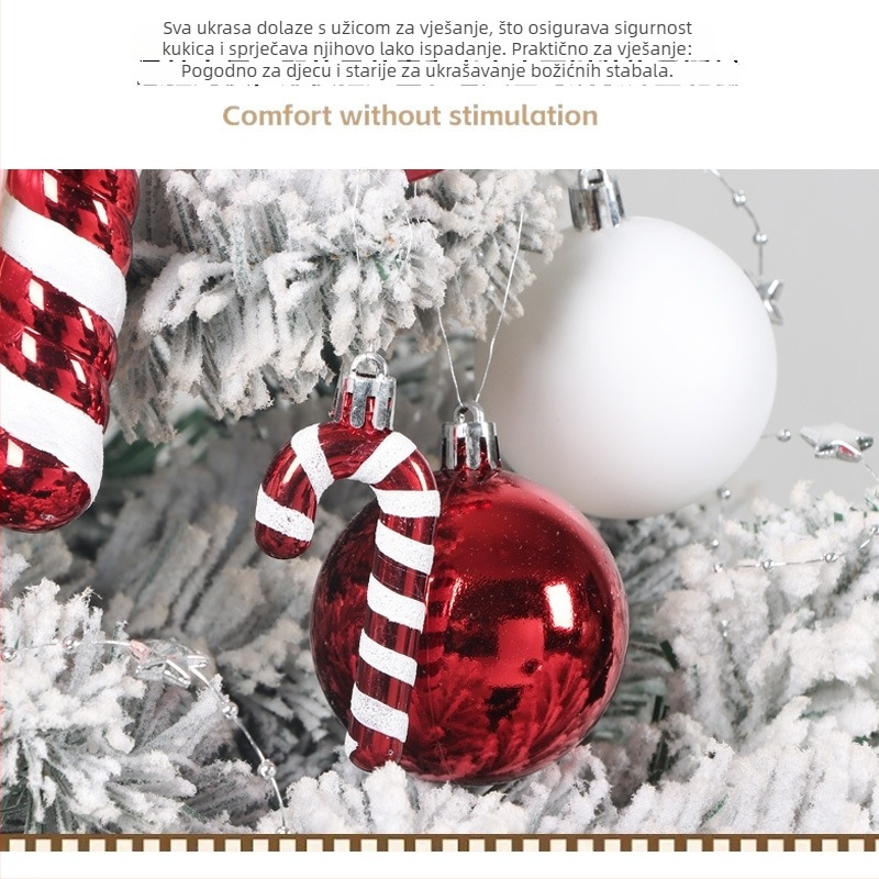 Set od 40 ukrasnih kuglica za božićno drvce s neobičnim oblikama, cilindrični set za vješanje, višebojni dizajn; Materijal: Drugo; Stil: Moderan minimalizam, lagan luksuz; Pogodno za Božić