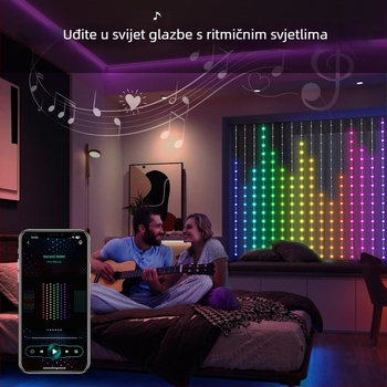 Unutarnje RGB LED zavjese svjetla, DIY programabilna, božićna dekoracija, E14 utičnica, dimmabilno, IP44