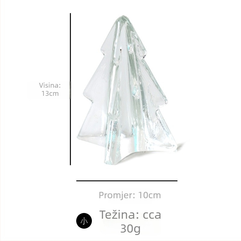 Staklena stolna božićna jelka u skandinavskom stilu – dekoracija za Božić, rekvizit za fotografije, stolni ukras (Materijal: Staklo; Prigoda: Božić; Stil: Skandinavski; Upotreba: Stolna dekoracija, rekvizit za fotografije)