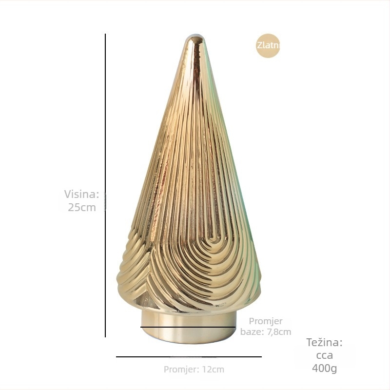Staklena stolna božićna jelka u skandinavskom stilu – dekoracija za Božić, rekvizit za fotografije, stolni ukras (Materijal: Staklo; Prigoda: Božić; Stil: Skandinavski; Upotreba: Stolna dekoracija, rekvizit za fotografije)