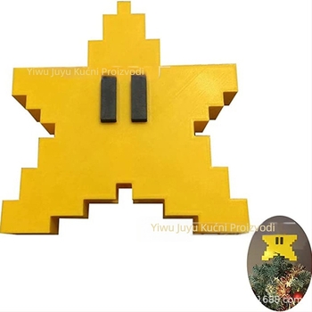 Božićni vrh drveta – Mario-stil 3D pikselna mozaik zvijezda, plastika