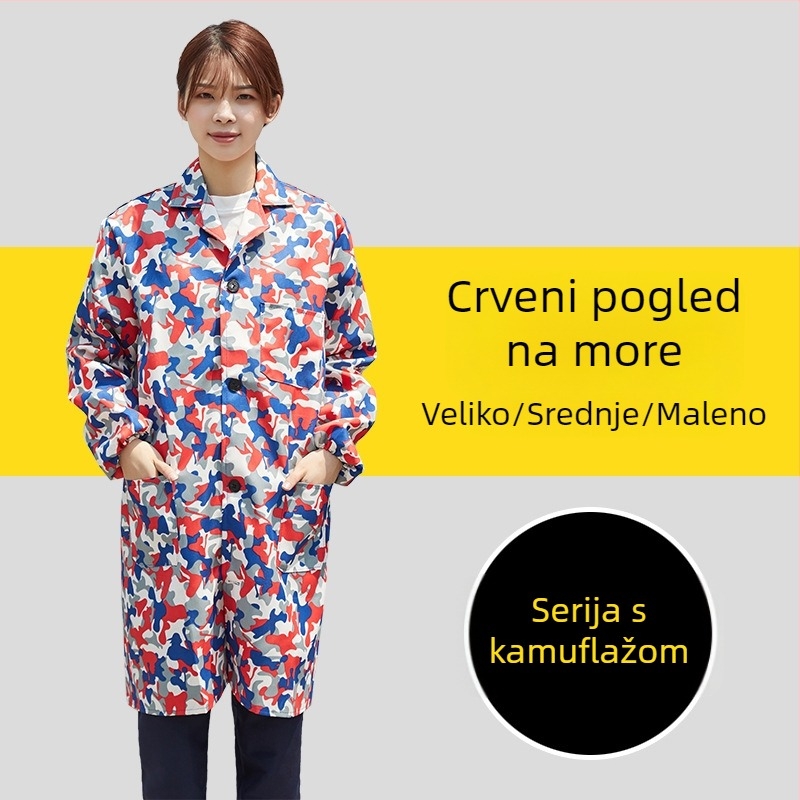 Muška radna jakna s dugim rukavima, kamuflažni uzorak, četiri sezone, 100% poliester, smjesa kemijskih vlakana, otporna na prljanje i dekontaminacija