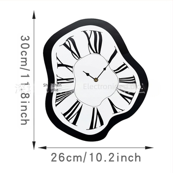 Zidni sat emoyo E-CY-102 — modernost, ovalni oblik, kućište od akrila, brojčanik od organskog stakla, pokazivači i brojevi, tiho kretanje