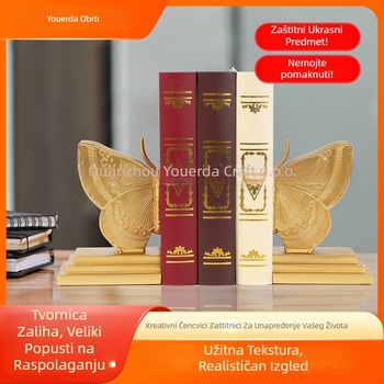 Držači za knjige s leptir motivom u skandinavskom stilu, sintetička smola, moderna umjetnost, Yorda