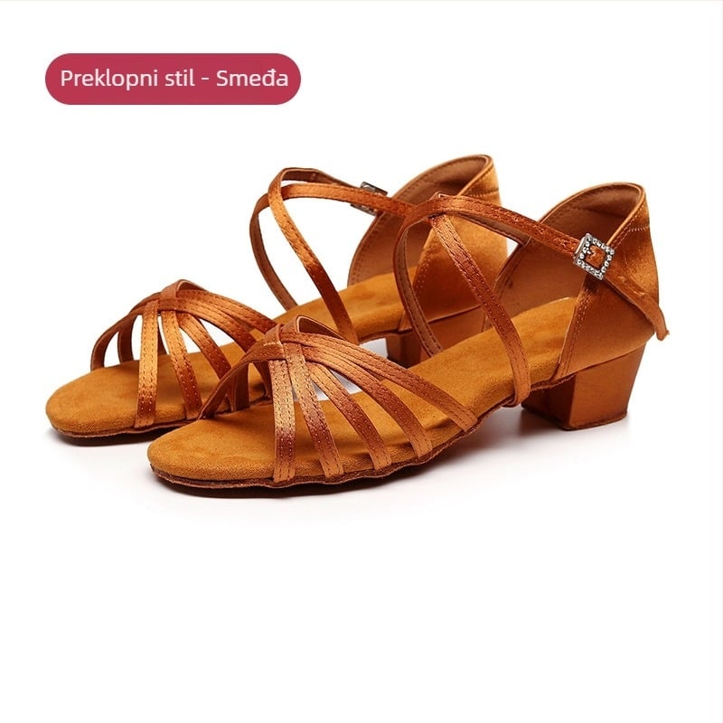 Latino plesne cipele za odrasle, unisex, kožna potplata, svilenkasti gornji dio, lagane, otporne na habanje