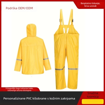 Podijeljeni kišobran komplet s PVC kožom i zakrpama — za odrasle, vanjski kišobran s remenima i hlače za kišu