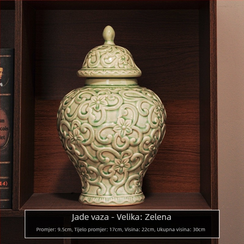 Keramička General Jar — Antičko srednjovjekovni stil, ručno oslikana, ručno izrađena, europski stil (keramika; europski stil; ručno oslikana; ručno izrađena)