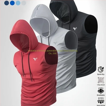 Muški top s kapuljom, 100% poliester, 180-250 g, okrugli izrez, tiskani dizajn