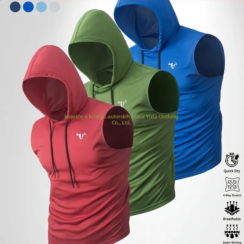 Muški top s kapuljom, 100% poliester, 180-250 g, okrugli izrez, tiskani dizajn