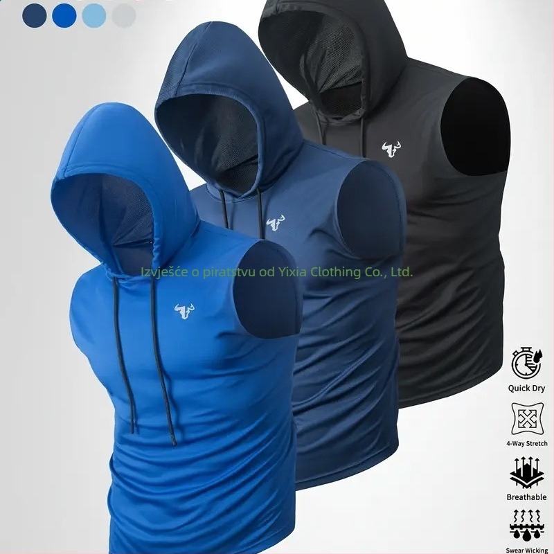 Muški top s kapuljom, 100% poliester, 180-250 g, okrugli izrez, tiskani dizajn