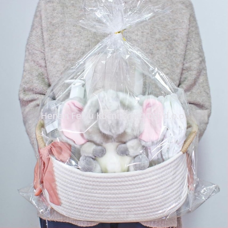 Ovalna košara za pohranu od pamukovog užeta, s omotanom ručkom, pastirski stil, Flying feather marka, pogodna za kućne ljubimce i sitnice