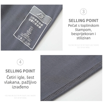 Muške hlače od modalnog materijala za bazni sloj, antibakterijske, visoki pojas, uski kroj, tanko platno