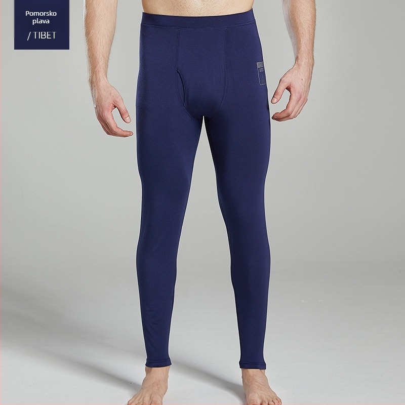 Muške hlače od modalnog materijala za bazni sloj, antibakterijske, visoki pojas, uski kroj, tanko platno