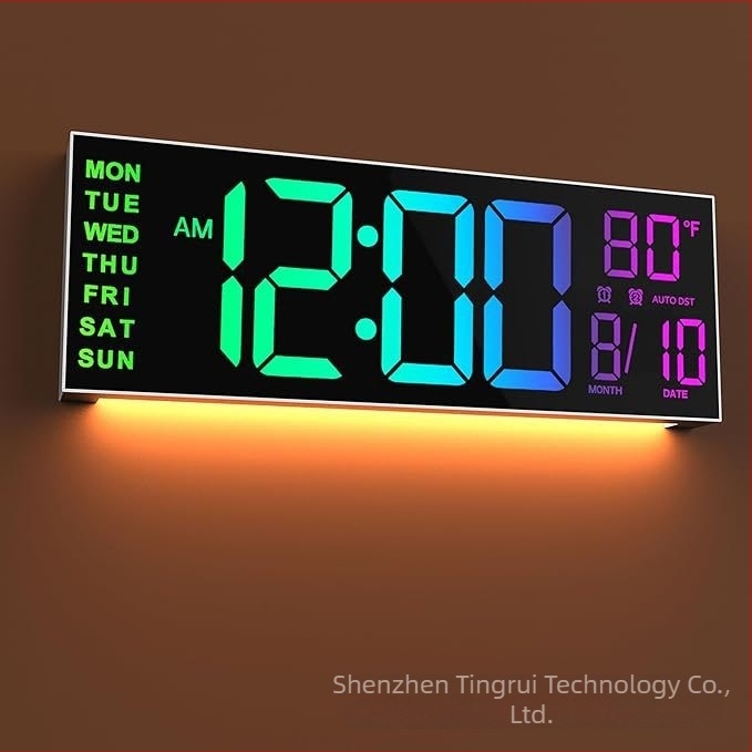 Digitalni LED zidni sat, model PH-01, elektronički mehanizam MIYOTA 5529, napajanje iz vanjskog izvora