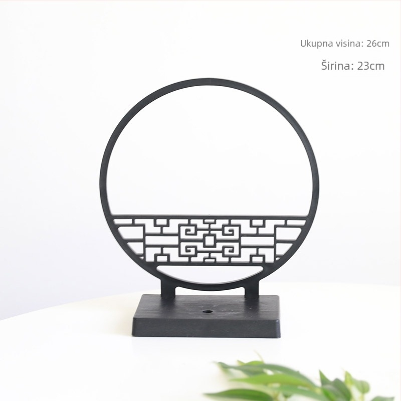 Stolni dijelnik u kineskom stilu s listovima bambusa i Zen motivima cvijeća, polu-oblačan zaslon (Nije uvezen; Nije dar; Bez IP dozvole)