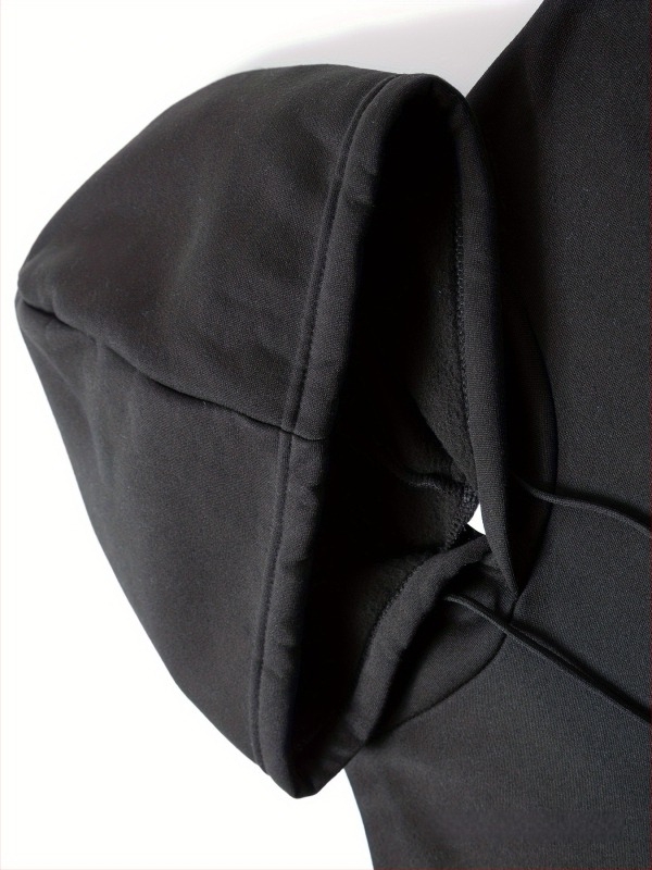 Muški fleece hoodie 3-djelni set — jednobojan casual, udobna kroj, dugi rukavi, okrugli vrat, srednja debljina, poliester