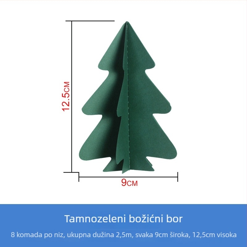 3D mini zastavice girlanda za božićnu ukrasu za vješanje — papir, Rongcai