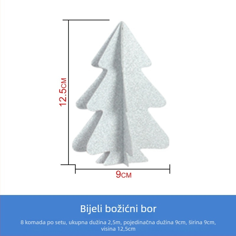 3D mini zastavice girlanda za božićnu ukrasu za vješanje — papir, Rongcai