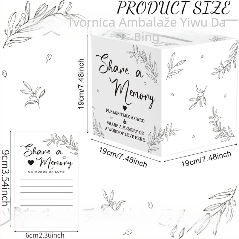 Kutija uspomena za kartice, Materijal: Jammed, Stil: moderni minimalistički, Izrada: otisak, Pogodno kao poklon za rođendan, maturu i zabave