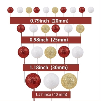 24 komada glitter kuglica za ukrase muffina, DIY — Baby Shower, vjenčanje, obljetnica, zabava