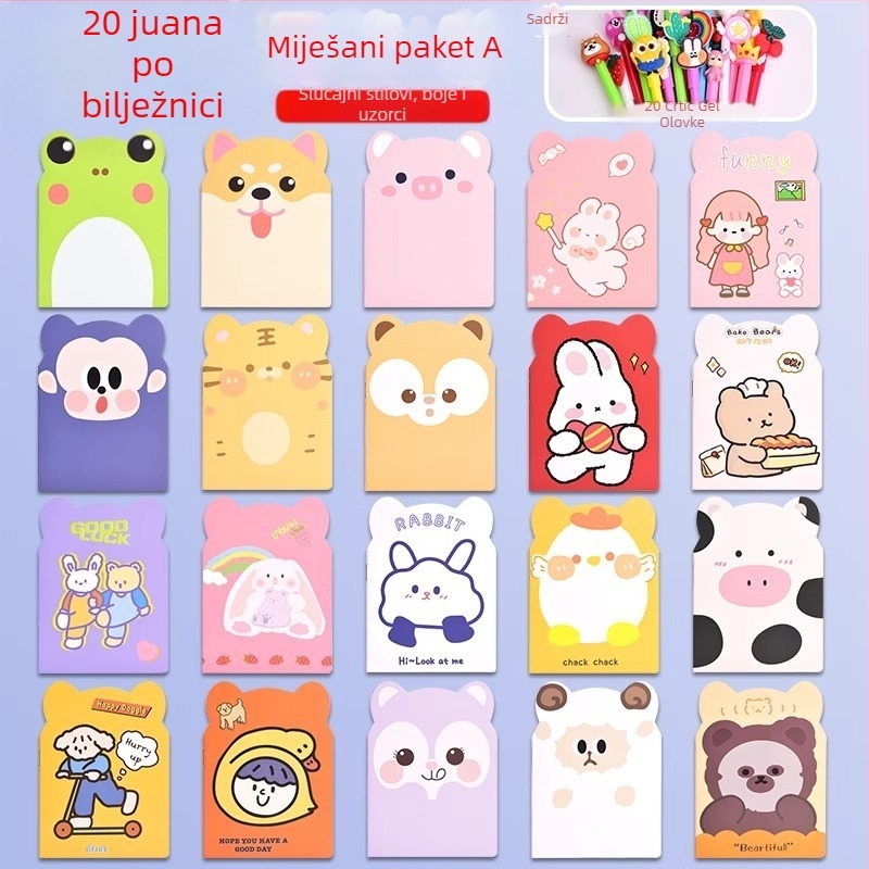 Xin Kaiyang Crtani Zapisnik – Papirna korica, Visokokvalitetan papir, Slatko japansko-korejski stil