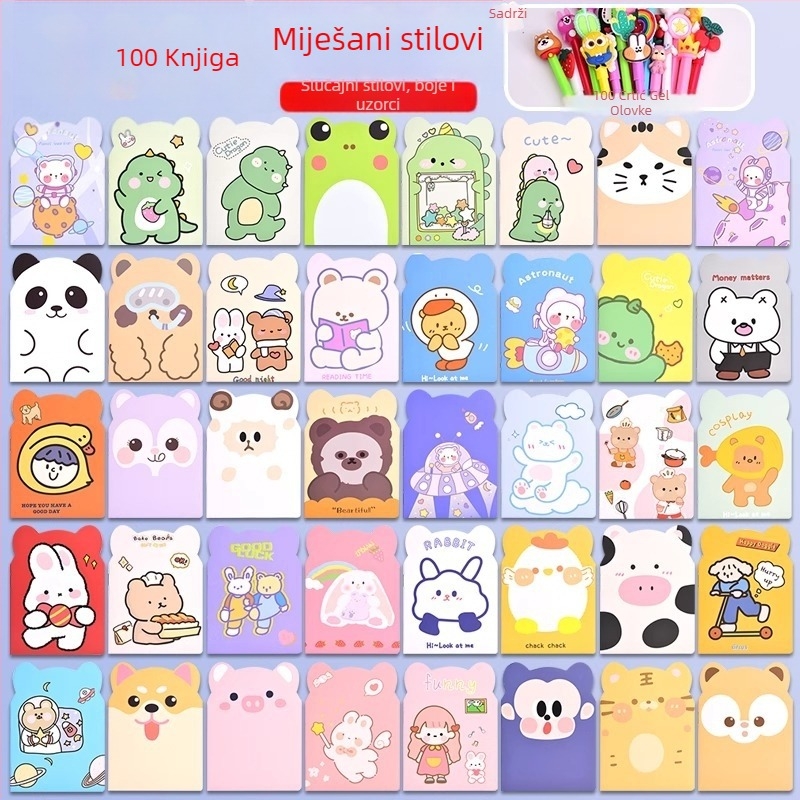 Xin Kaiyang Crtani Zapisnik – Papirna korica, Visokokvalitetan papir, Slatko japansko-korejski stil