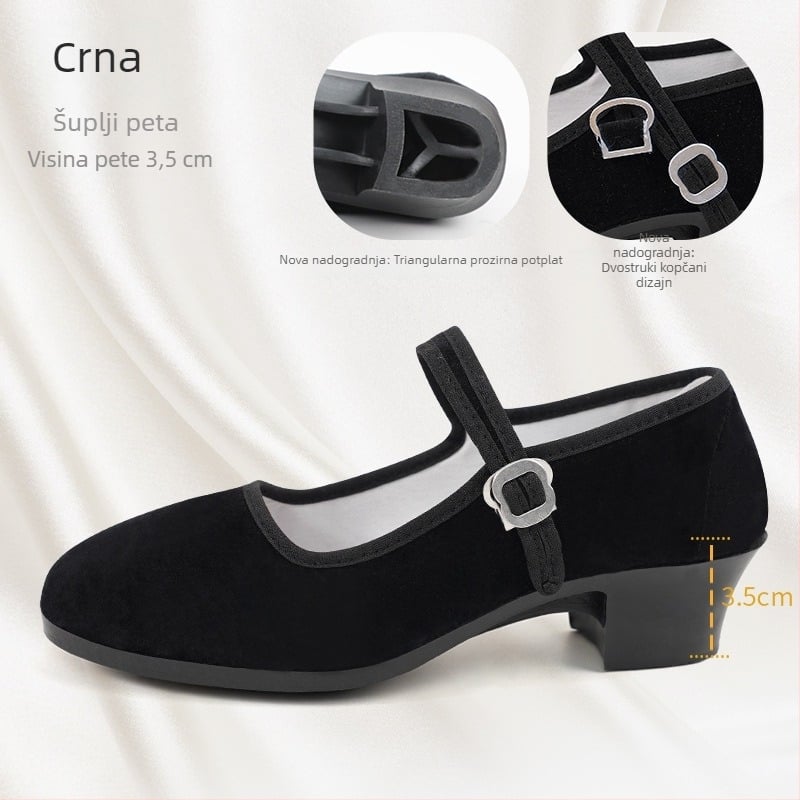 Ženske plesne cipele – gornji dio od pamuka, potplat od pjene, ravnoteža, moderni ples, odrasli