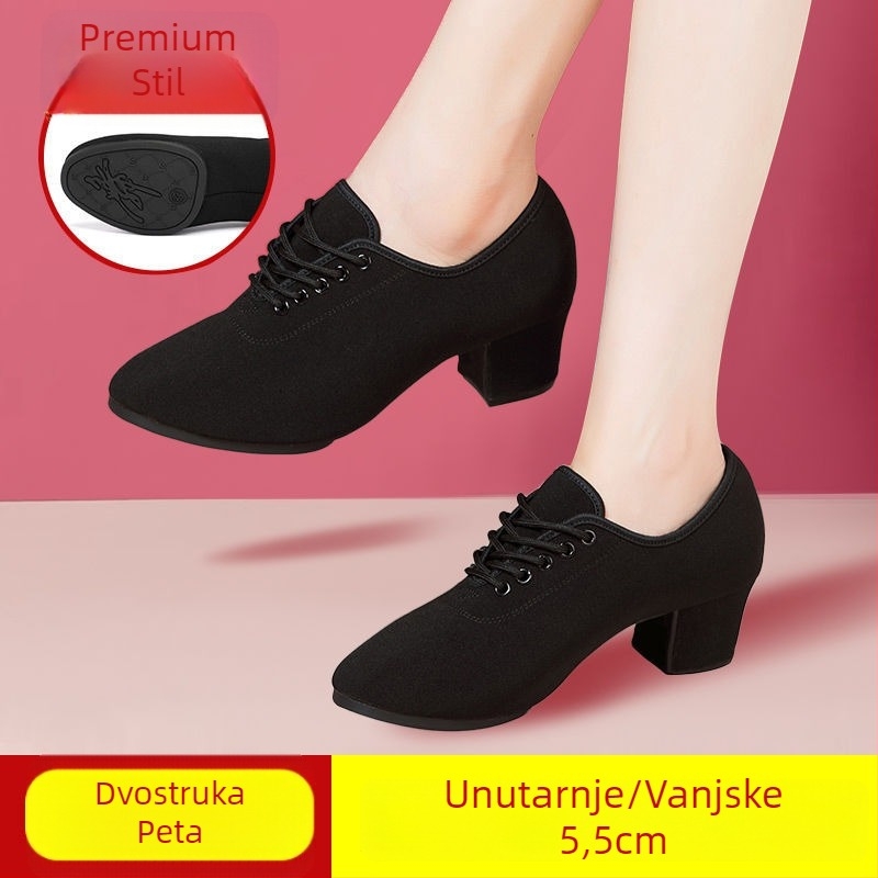 Plesne cipele za odrasle žene — Profesionalne za bal i latino ples, Prozračne, Lagane, Gumeni potplat, Gornji dio od pamuka tkanine i mreže