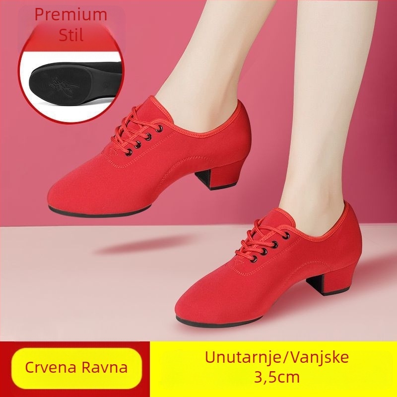 Plesne cipele za odrasle žene — Profesionalne za bal i latino ples, Prozračne, Lagane, Gumeni potplat, Gornji dio od pamuka tkanine i mreže