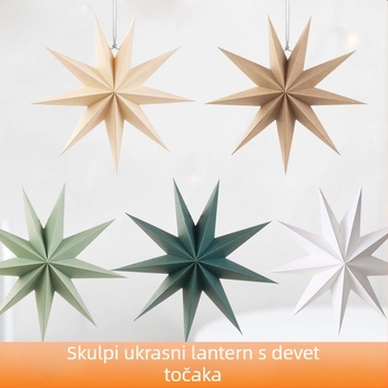 Origami papirna zvijezda Božićna dekoracija za vješanje, karton, moderni minimalistički stil