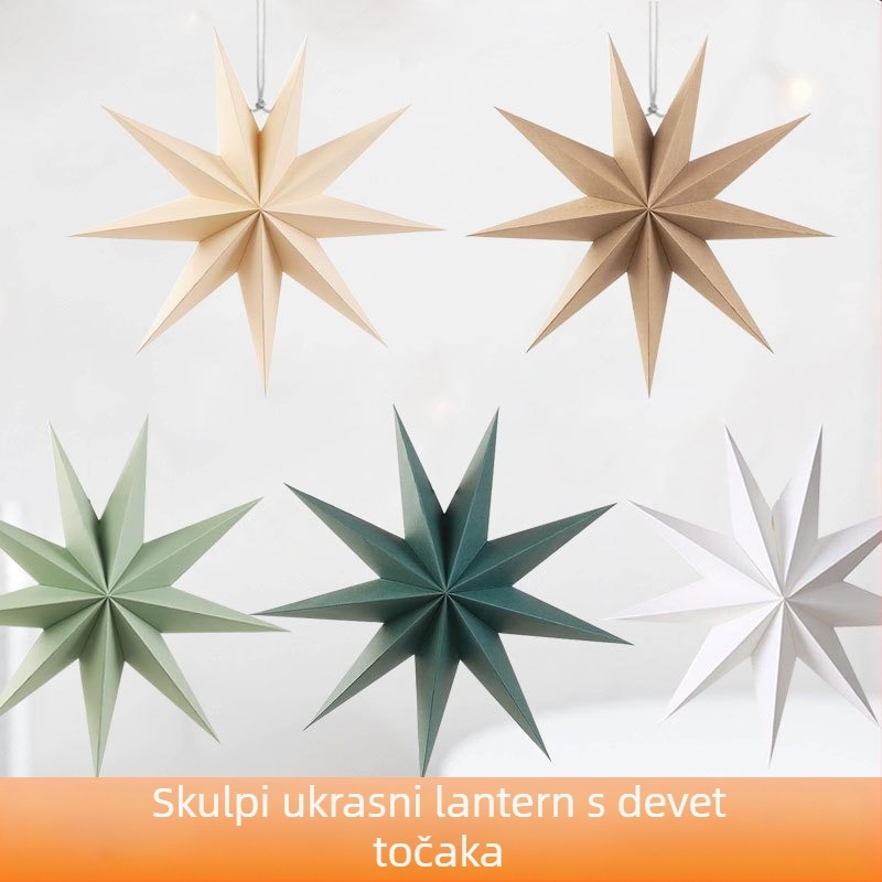 Origami papirna zvijezda Božićna dekoracija za vješanje, karton, moderni minimalistički stil