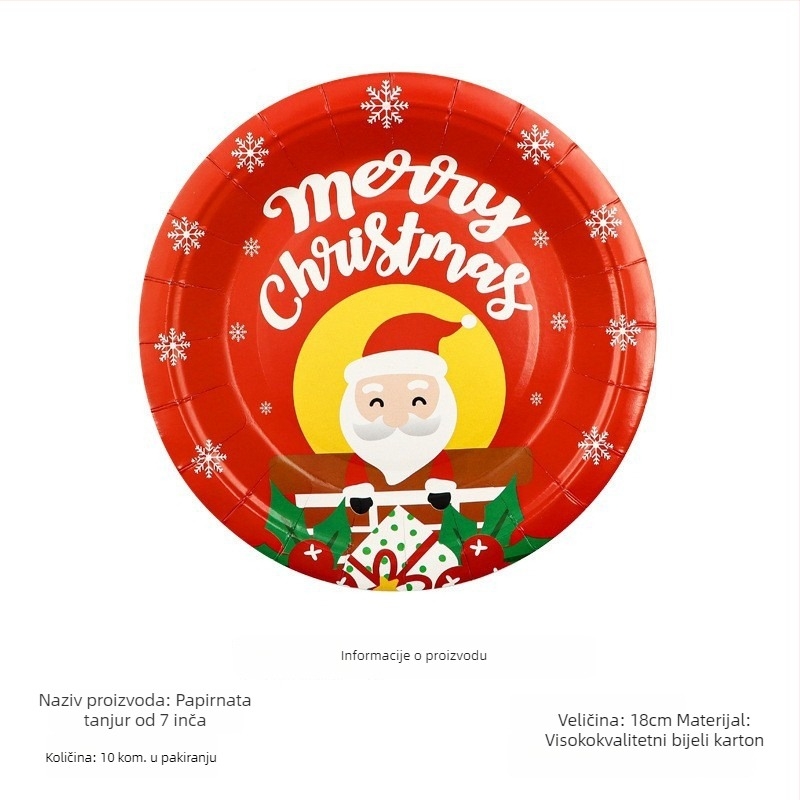 Jednokratni papirnati tanjur, krušnog oblika, 400 g papira, biološki razgradiv, s otisnutim logom