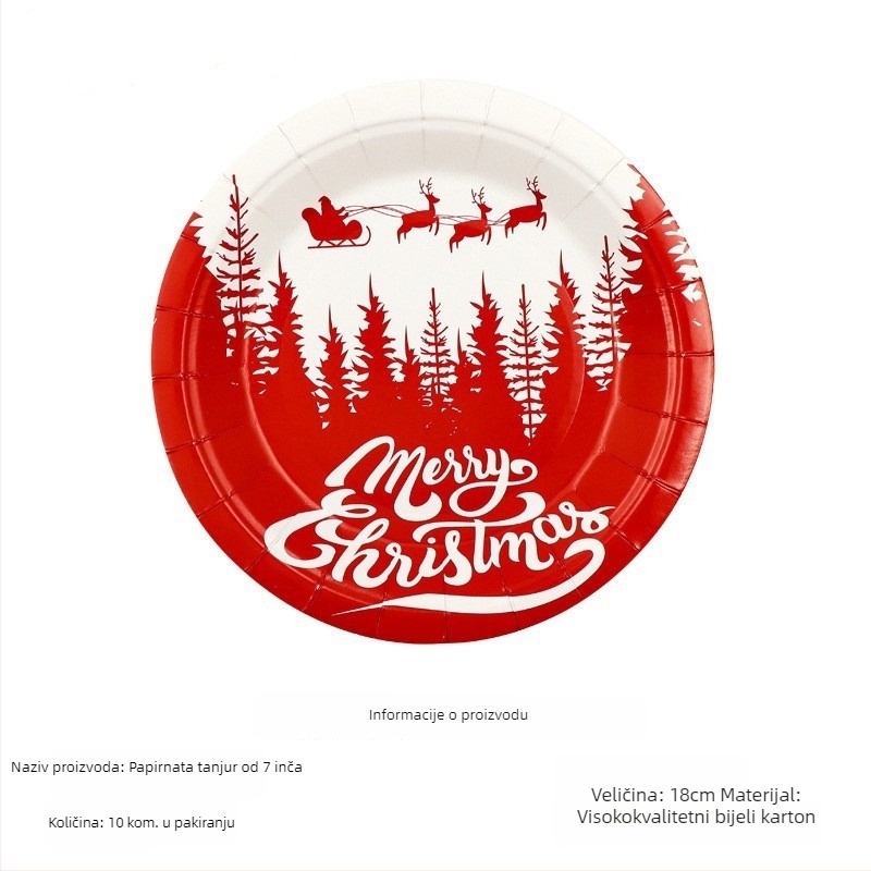 Jednokratni papirnati tanjur, krušnog oblika, 400 g papira, biološki razgradiv, s otisnutim logom