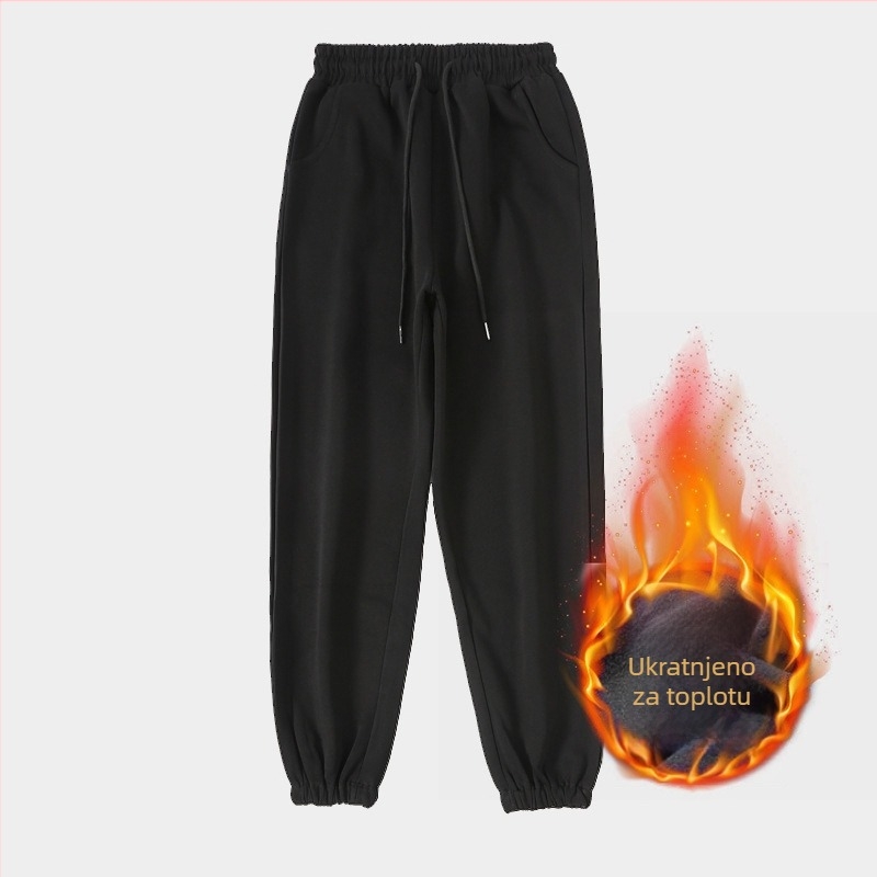 Ženske haremske hlače, visoki struk, kratka duljina, gusta tkanina, mješoviti materijal 70–80% poliestera