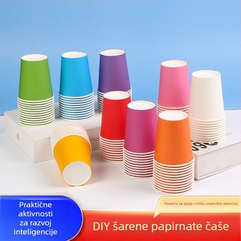 Jednokratne dječje papirnate čaše za DIY umjetnost - premazani karton, biorazgradive, 45–50 kom. po pakiranju, brend Oujiahui, porijeklo Hebei