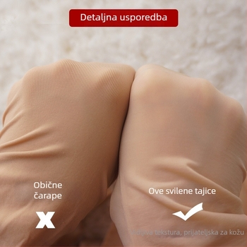 Najlon čarape tanke visoki pojas jednostavan uzorak