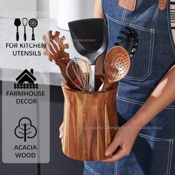 Drvena kutija za stolno skladištenje posuđa, model ZJ-09864, 45L kapacitet, moderan jednostavan dizajn