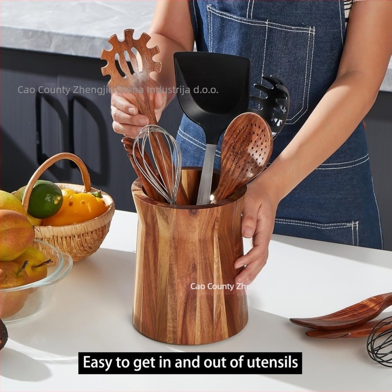 Drvena kutija za stolno skladištenje posuđa, model ZJ-09864, 45L kapacitet, moderan jednostavan dizajn