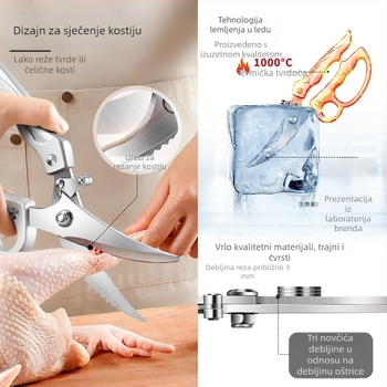 Paisley kuhinjske škare – nehrđajući čelik, prehrambena kvaliteta, višenamjenske, rezanje kostiju