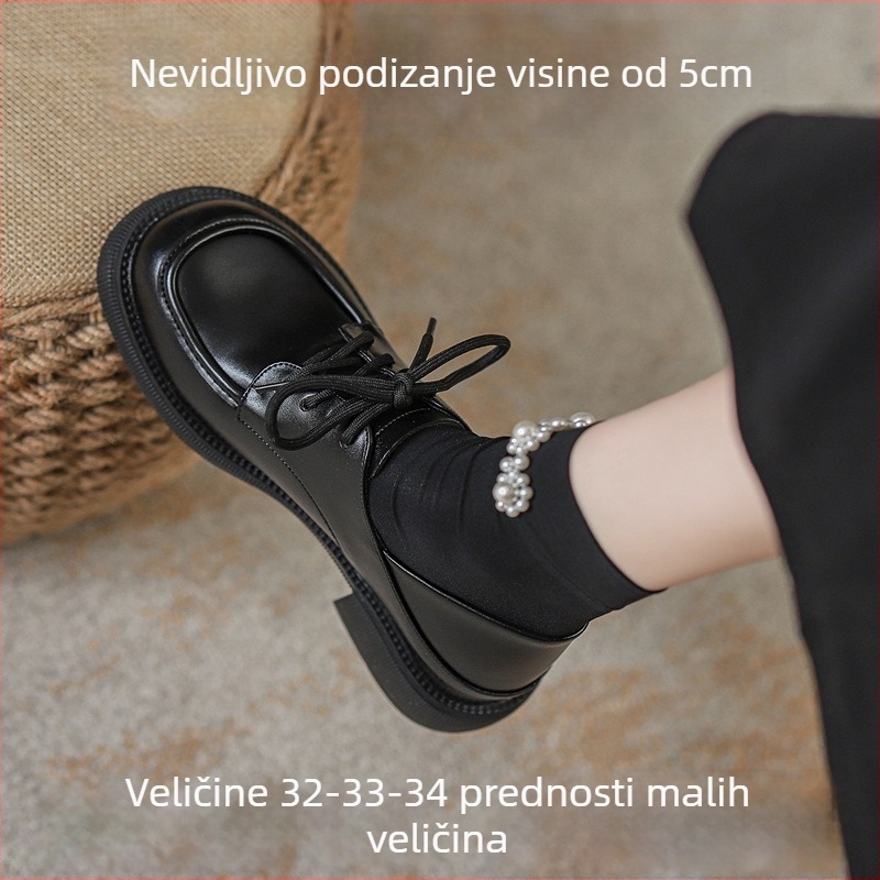 Ženske mokasine s okruglim vrhom, gornji dio od mikrovlakana, debeli pet 3–5 cm, slip-on dizajn