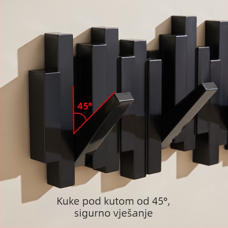 Kuka za kaput s motivom klavijature, zidna montaža, moderni minimalistički stil, materijal: ABS+PP+željezo+silika gel, nosivost 3 kg