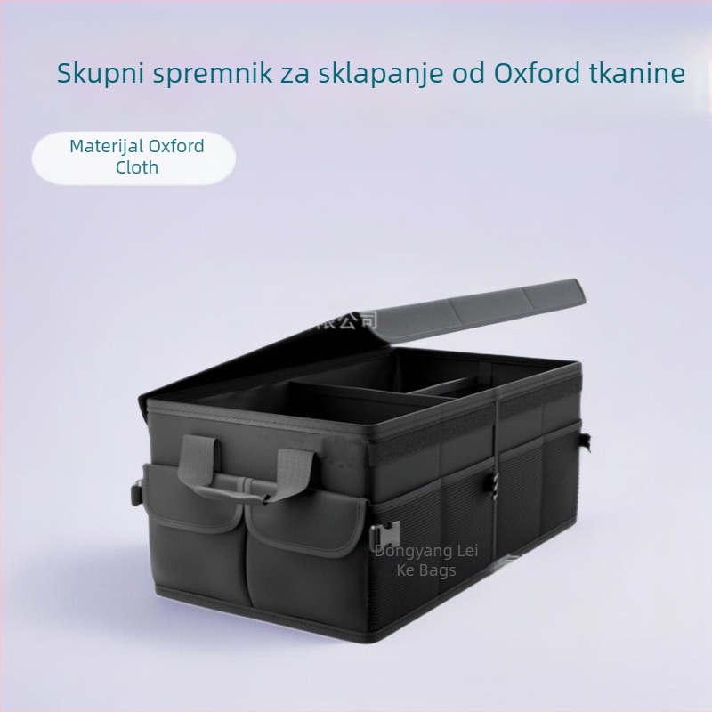 Sklopiva kutija za odlaganje u prtljažniku automobila, od Oxford materijala, s poklopcem, vodootporna i otporna na prašinu