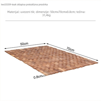 Teak ručno pletena protuklizna podloga za kupaonicu, kvadratnog oblika, retro nostalgčnog stila, prilagodljivo logotipu