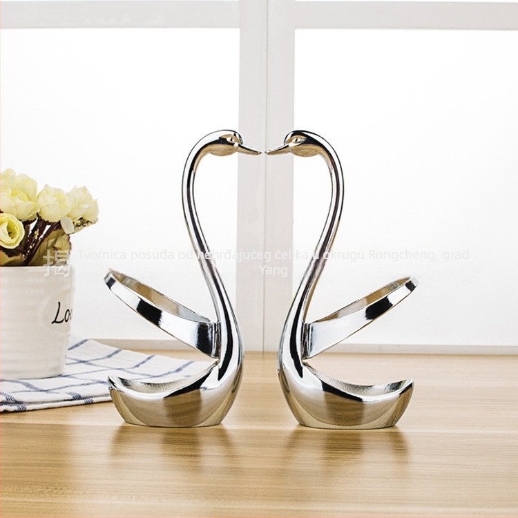 Set posuđa: desertna žličica, žlica za kavu i vilica za voće uz držač za pohranu, korejski stil — Houyang, jednofarbni uzorak, kvaliteta prve klase