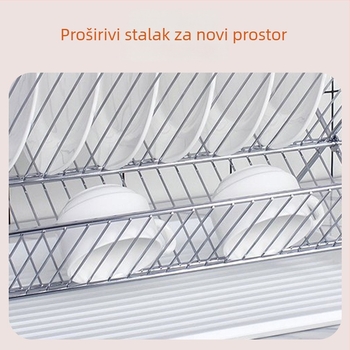 X-oblika sklopivi stalak za suđe od željeznih žica, kuhinja, podrijetlo Guangdong, 2024