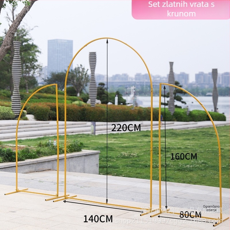 Željezni svadbeni luk za vanjsko pozadje pozornice – prilagodljiv ukras, kartonsko pakiranje, brend Xinhong